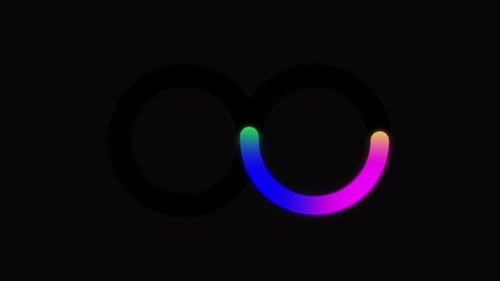 Mesmerizing Light Animation of Infinity Symbol in Gradient Colors.