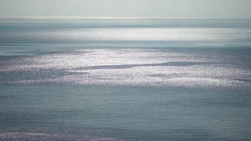 Abstract Aerial Sea Summer Ocean Sunset Nature Background Small Waves on Calm Water Surface in
