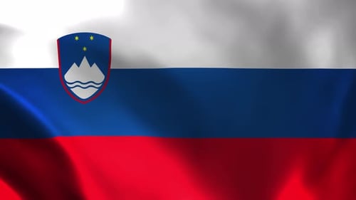 Slovenia National Flag Waving Loop Animation