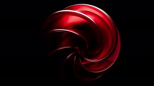 Abstract Twisted Red 3D Orb Loop