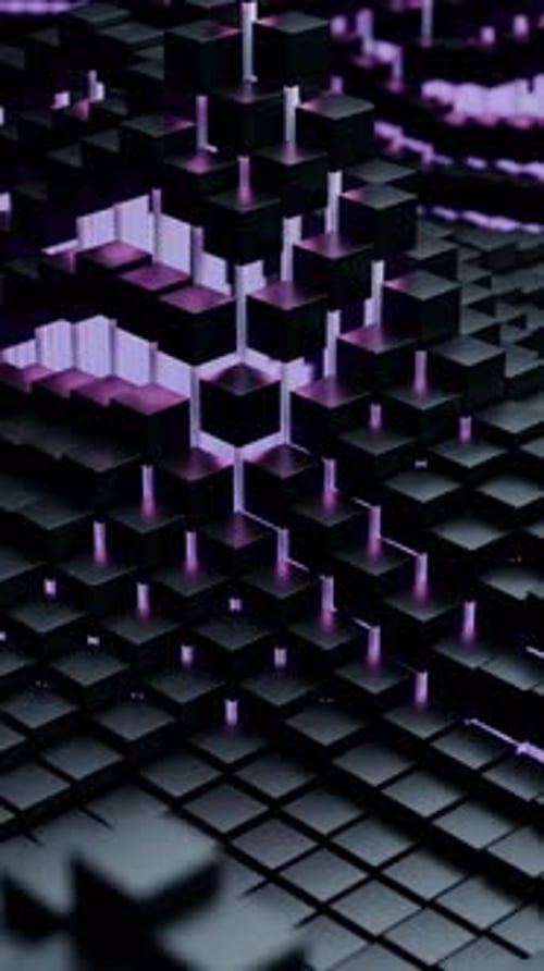Futuristic Digital Environment Showcasing Vibrant Neon Valleys And Dynamic Voxel Formations Across