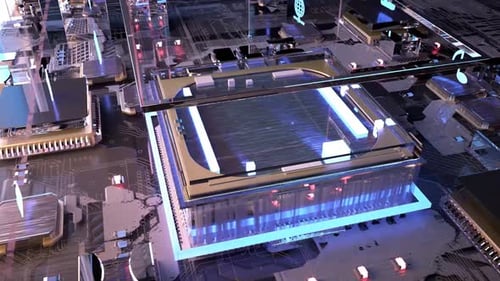 3d animation of future advanced Processor Chips