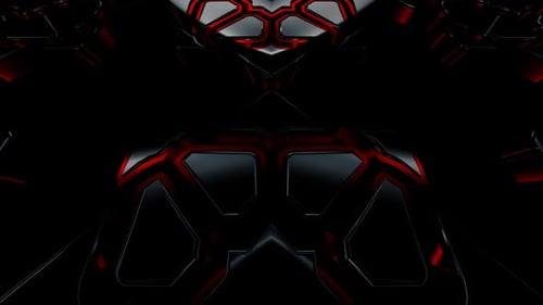 Futuristic Geometric Red and Black Sci-Fi Tunnel Loop