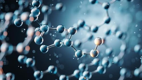 Futuristic 3D Molecular Network Science Animation