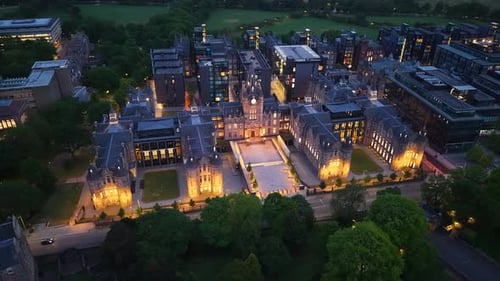 Drone shot of Edinburgh Futures Institute, University of Edinburgh, UK