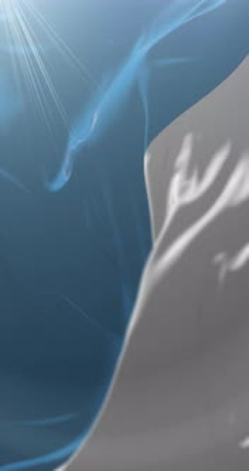 Flowing Blue and White Fabric Abstract Motion Background