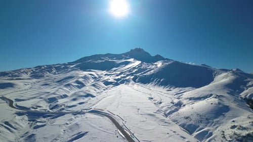 Snowy mountains roads pine forests and magnificent scenery