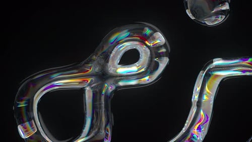 Transparent multicolored liquid waving surface, ripples with iridescent effect.