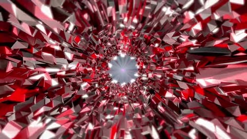 Futuristic Rotating 3 D Geometric Tunnel 02. 4 K