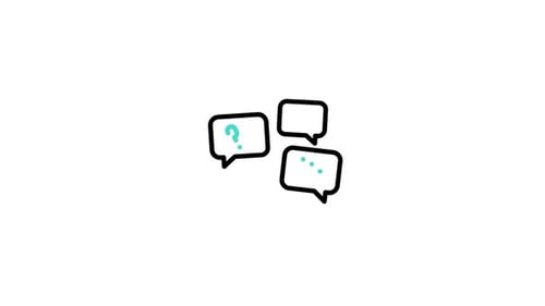 Animated Minimalist Chat Bubbles Question and Typing Icon