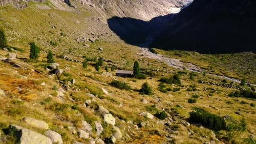 Berliner Hütte historic alpine mountain refuge hut in the Austrian Zillertal alps