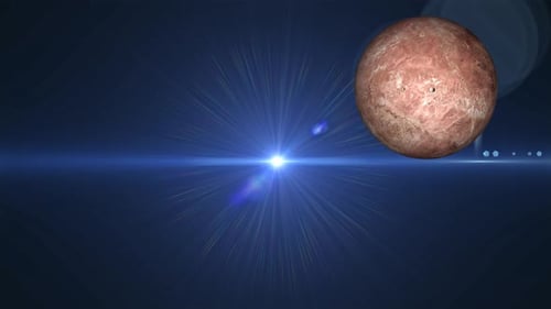 Fictional MAKEMAKE planet Rotating on space or galaxy and stars milky way, Animation of planet. 1833