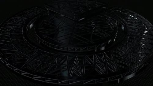 Background with Motion over Black Wireframes of Shapes, Exclusive, Reflection, 3D Render, Figures