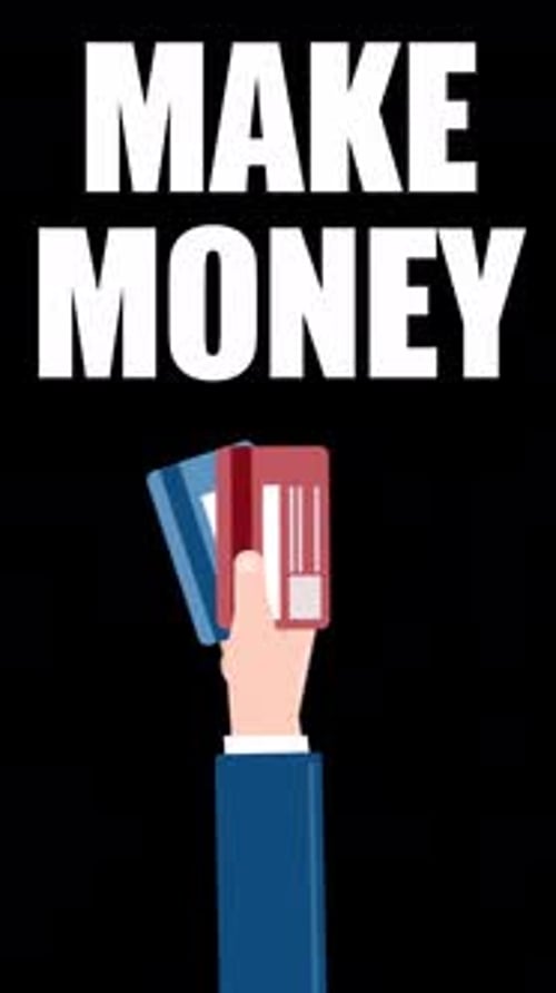 Make Money With Bank Credit Cards Vertical On Alpha Channel