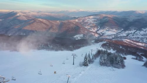 Ski Slope With The Ski Lift 5