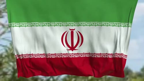Realistic Waving Flag of Iran Animation