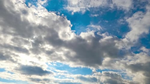 Beautiful Blue Sky with White Clouds Time Lapse