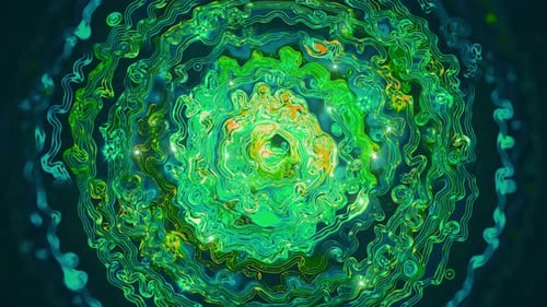 Green Flickering Crystal Rings