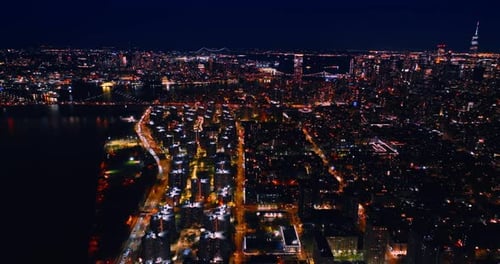 Night in never-sleeping New York.