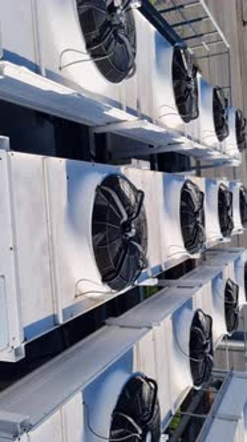 Aerial View of Air Conditioning Units on Roof