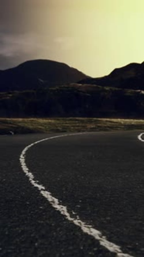Road By the Sea in Sunrise Time