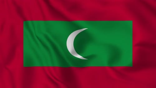Maldives Flag Waving Realistic Animation