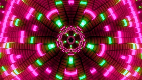 Infinite Loop Colorful Rotating Tunnel Shining Neon Lights