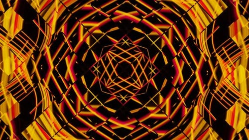 Abstract Geometric Glowing Lines Kaleidoscope Background Animation