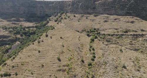 Vue aérienne du paysage du village d'Odzun, Arménie.