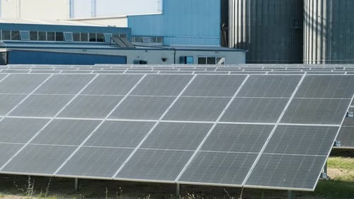 Solar Power Plant Solar Photovoltaic Panels in Solar Farm Sustainable Energy Electric Power