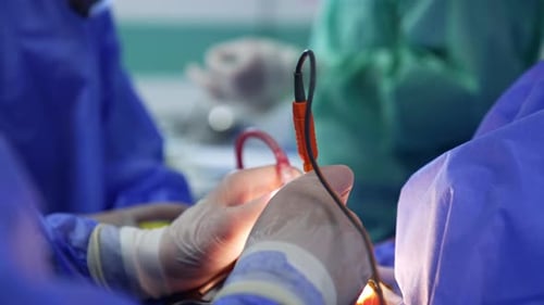 Surgeon Performing Surgical Procedure in Hospital