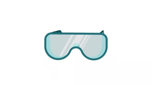Flat Design Animation of Safety Goggles
