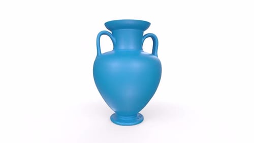 Blue Vase 3d object rotating loop