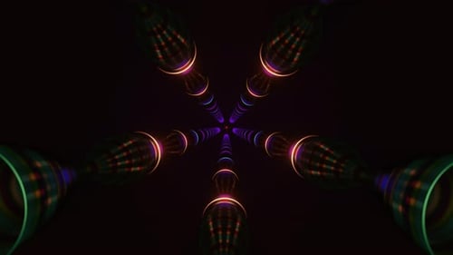 Colorful Strobe Lights Create Abstract Patterns in a Futuristic VJ Loop