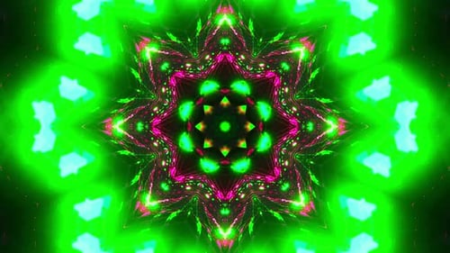 Colorful abstract animation of flower. Kaleidoscope VJ loop