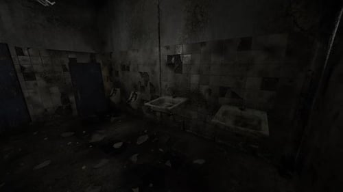 Gloomy Abandoned Space Dim Enclosed Area Filled with Grime and Neglect