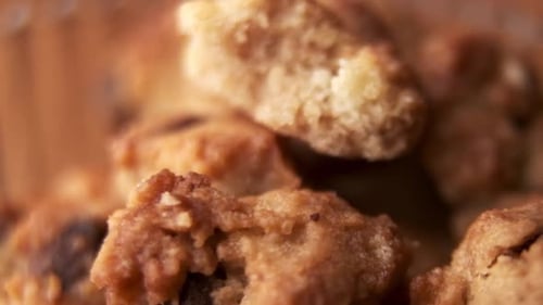 Extreme Close Up of Delicious Chocolate Chip Cookies