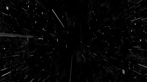Futuristic Digital Data Stream Tunnel Background Animation