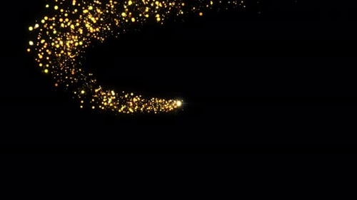 Golden Glitter Circle Shining Christmas Gold Particles and Sparkles Ring on Black