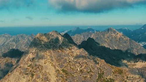 Aerial view of mountain landscape. Tatra high mountains.