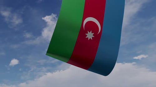 Drone Pulling Azerbaijan Flag