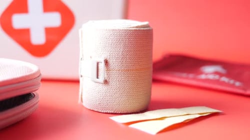 Close up of Elastic Bandage Medical Supplies
