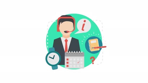 Business Call Center 2D Motion Graphics Animation 4K