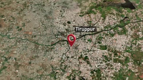 Tiruppur City Map Zoom (India) from Space to Earth