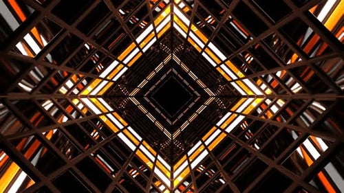 Orange And White Screen Square Light Tunnel Background Vj Loop In HD