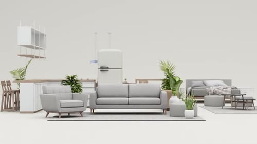 Modern Minimalist Interior Design with Cozy Living Area