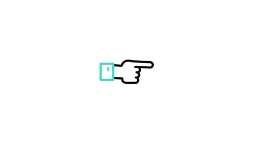 Animated Flat Design Hand Pointing Icon