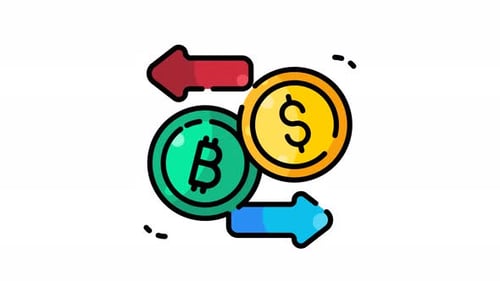 Bitcoin Dollar Exchange Flat Animated Icon