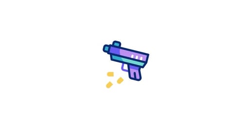 Flat Design Pistol Firing Loop Animation