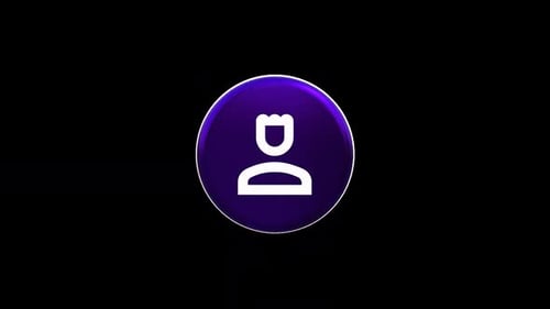 3D Glossy Purple User Icon Spinning Animation
